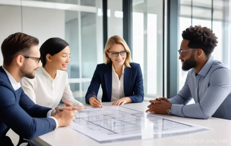 건축기사 자격증과 프리랜서 작업 - A male architect in his early 40s, wearing a hard hat, safety vest, and protective glasses, stands c...