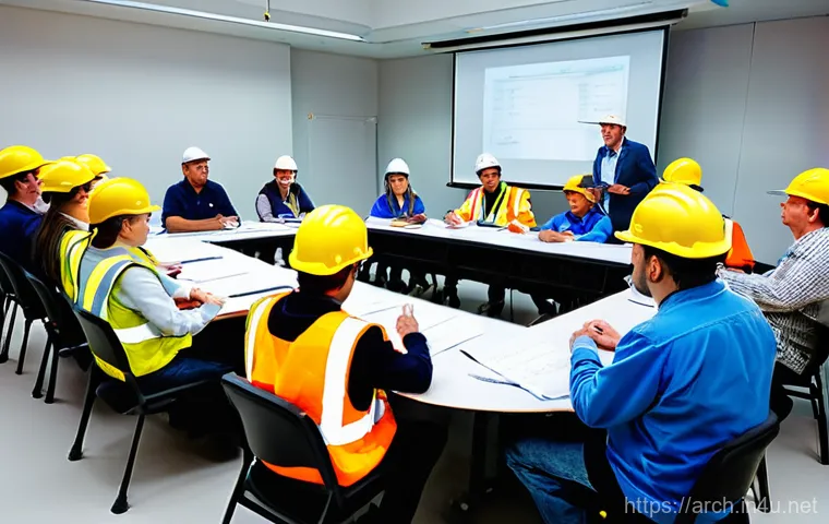 건축기사로서 현장 안전 관리 경험 - **Prompt 1: Modern Construction Site with Integrated Safety Technology**
    A dynamic, wide-angle s...