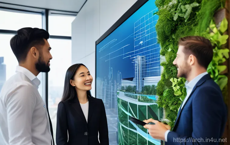 건축기사 취득 후 커리어 설계법 - **Prompt 2: On-Site Innovation with Modern Architecture**
    A skilled female architect, wearing a ...